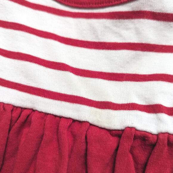 Hanna Andersson Dress Baby Girls Sz 6-12m Red Stripe Casual Basic Everyday Twirl - Picture 3 of 5